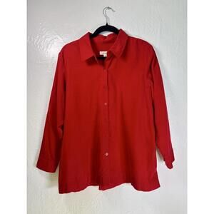 Coldwater Creek Corduroy Button Shirt PXL Long Sleeve Cabincore Classic Cotton